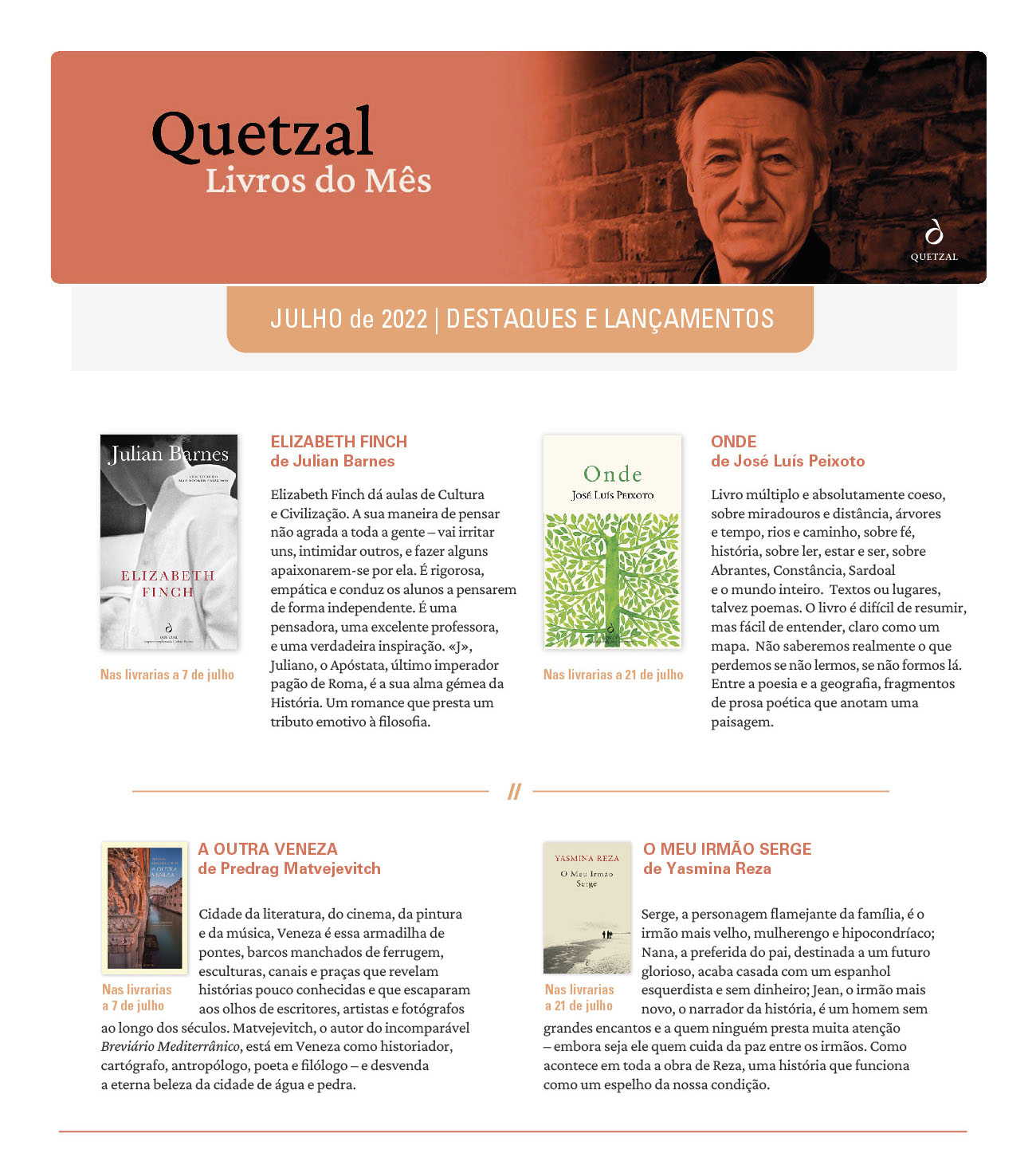 Novidades Quetzal Julho 2022